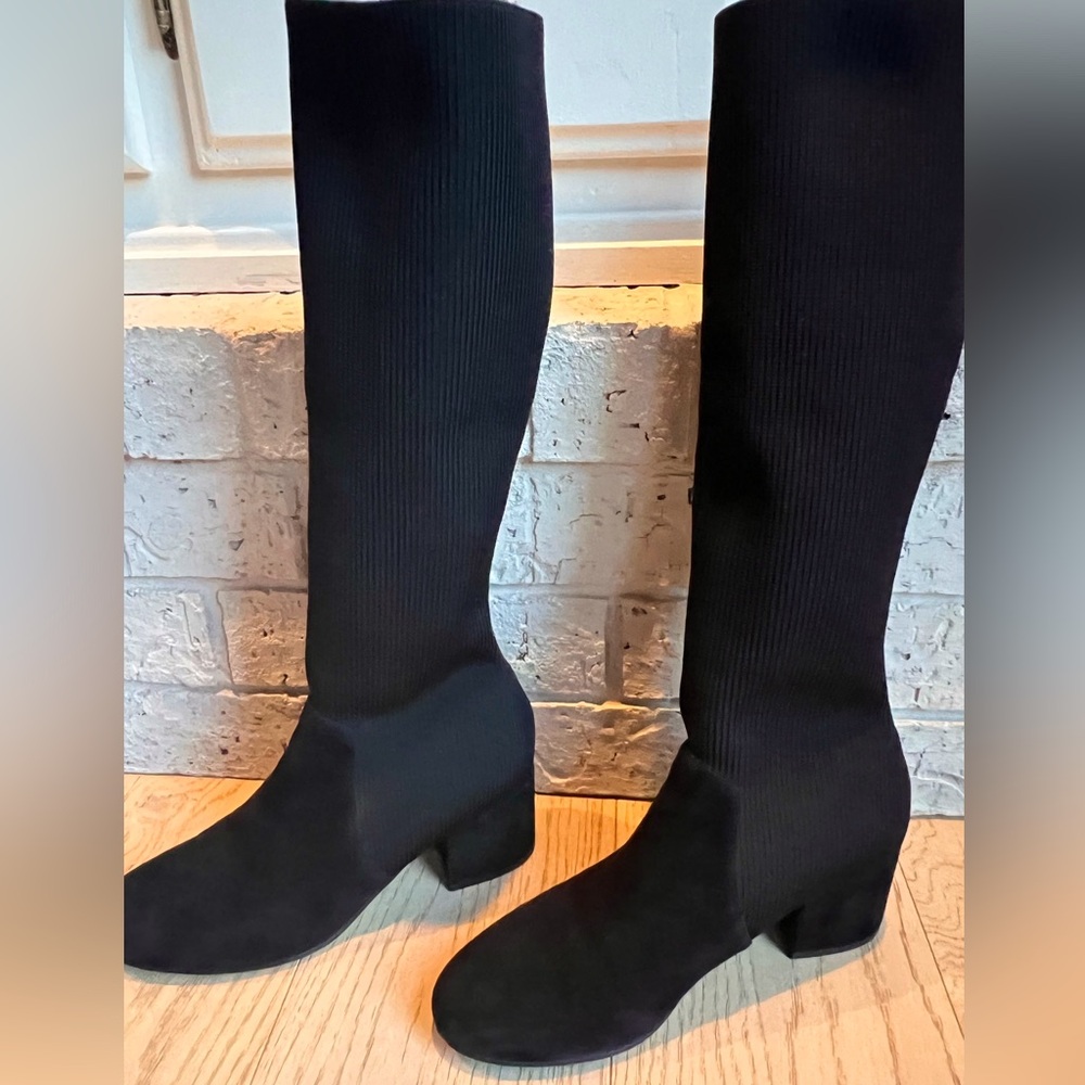 Eileen Fisher Size 8.5 Women’s Most Tall Stretch Knit Knee High Boot Square heel